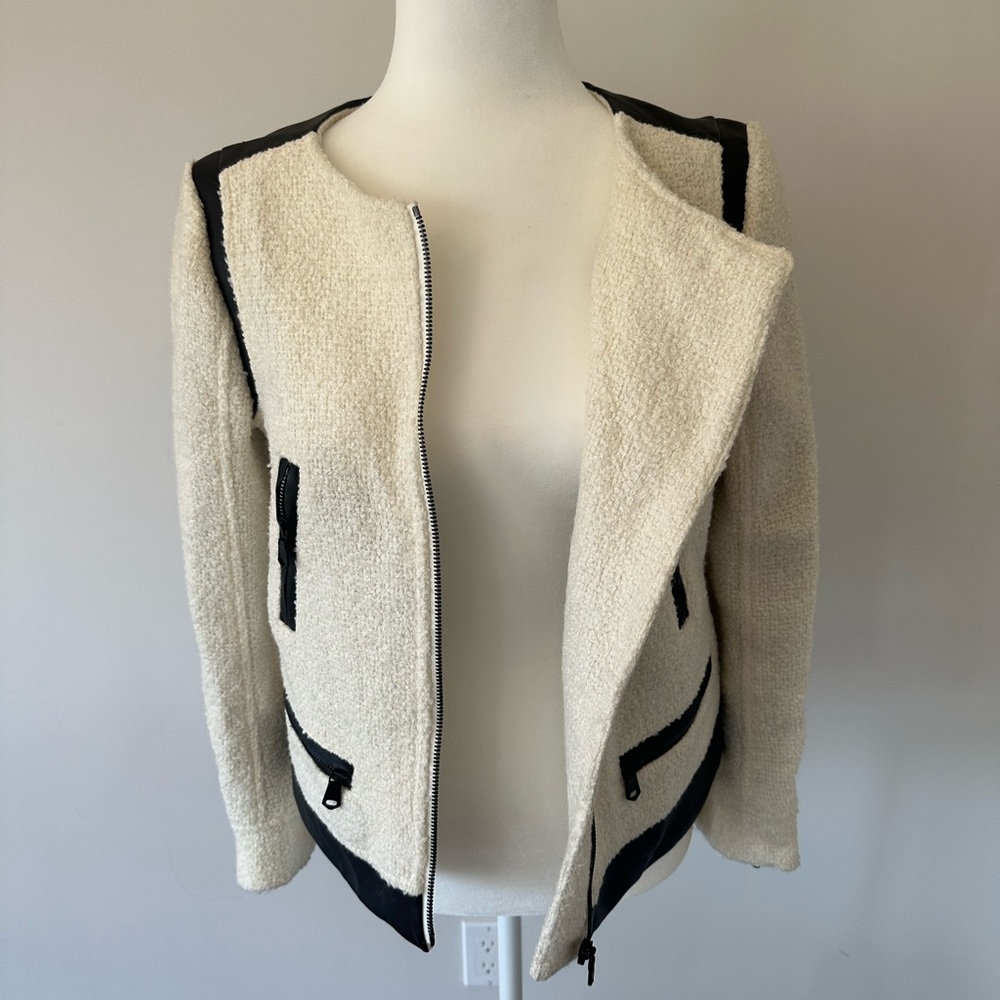 Club Monaco Tweed + Leather Jacket